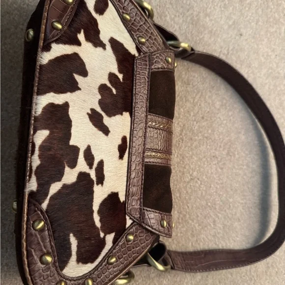TOSCA BLU Brown Leather & Cowhide Shoulder Bag - Picture 4 of 10